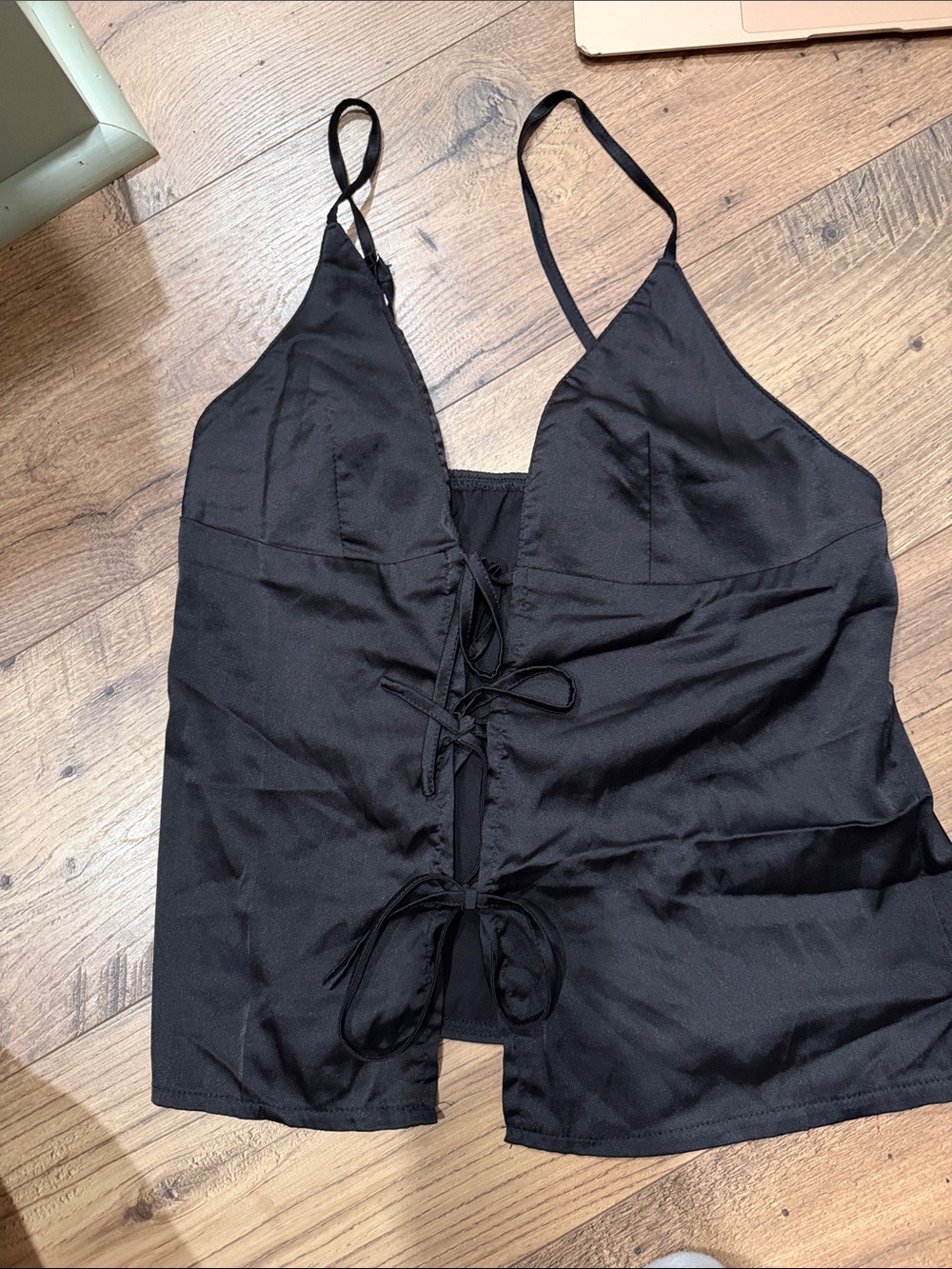 SHEIN Black Tie-Front Camisole
